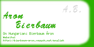 aron bierbaum business card