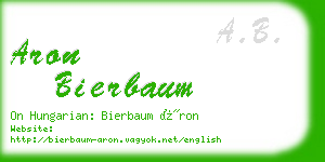 aron bierbaum business card